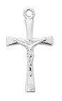 Sterling Silver Crucifix Necklace in Red Velour Box