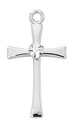 Crystal Cross Necklace in Sterling, Gold or Rose Gold