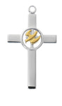 Sterling Silver Two-Tone Cross with Dove Necklace