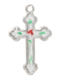 Cloisonné Cross Necklace, Sterling or Gold over Sterling