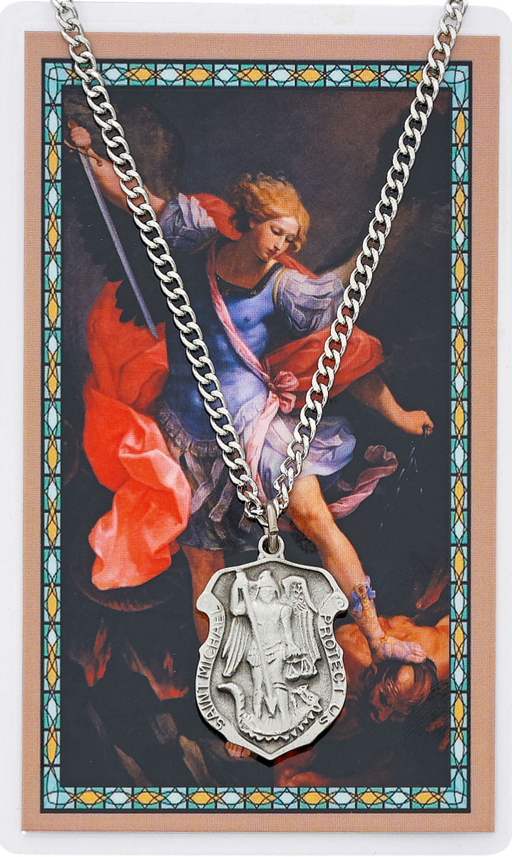Large St. Michael Prayer Shield Prayer Card