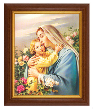 Madonna and Child 8x10 Textured Artboard Dark Walnut Frame