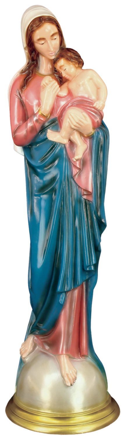 Plastic Madonna and Child Statue - 24 inch