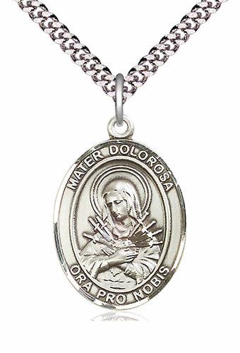 Mater Dolorosa Our Lady of Sorrows medal in sterling silver