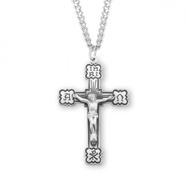 Alpha Omega Chi Rho Crucifix Pendant for Women