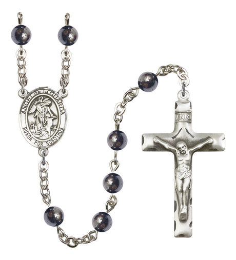 Angel de la Guardia Silver Plated Rosary for Men