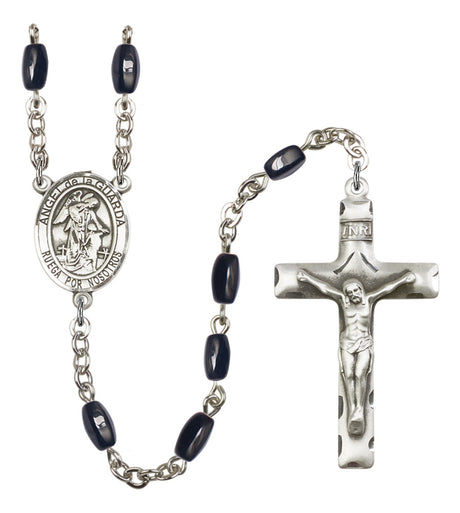 Angel de la Guardia Silver Plated Rosary for Men