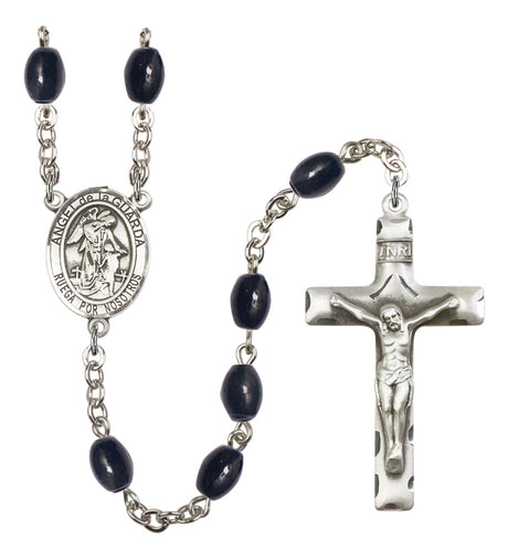 Angel de la Guardia Silver Plated Rosary for Men