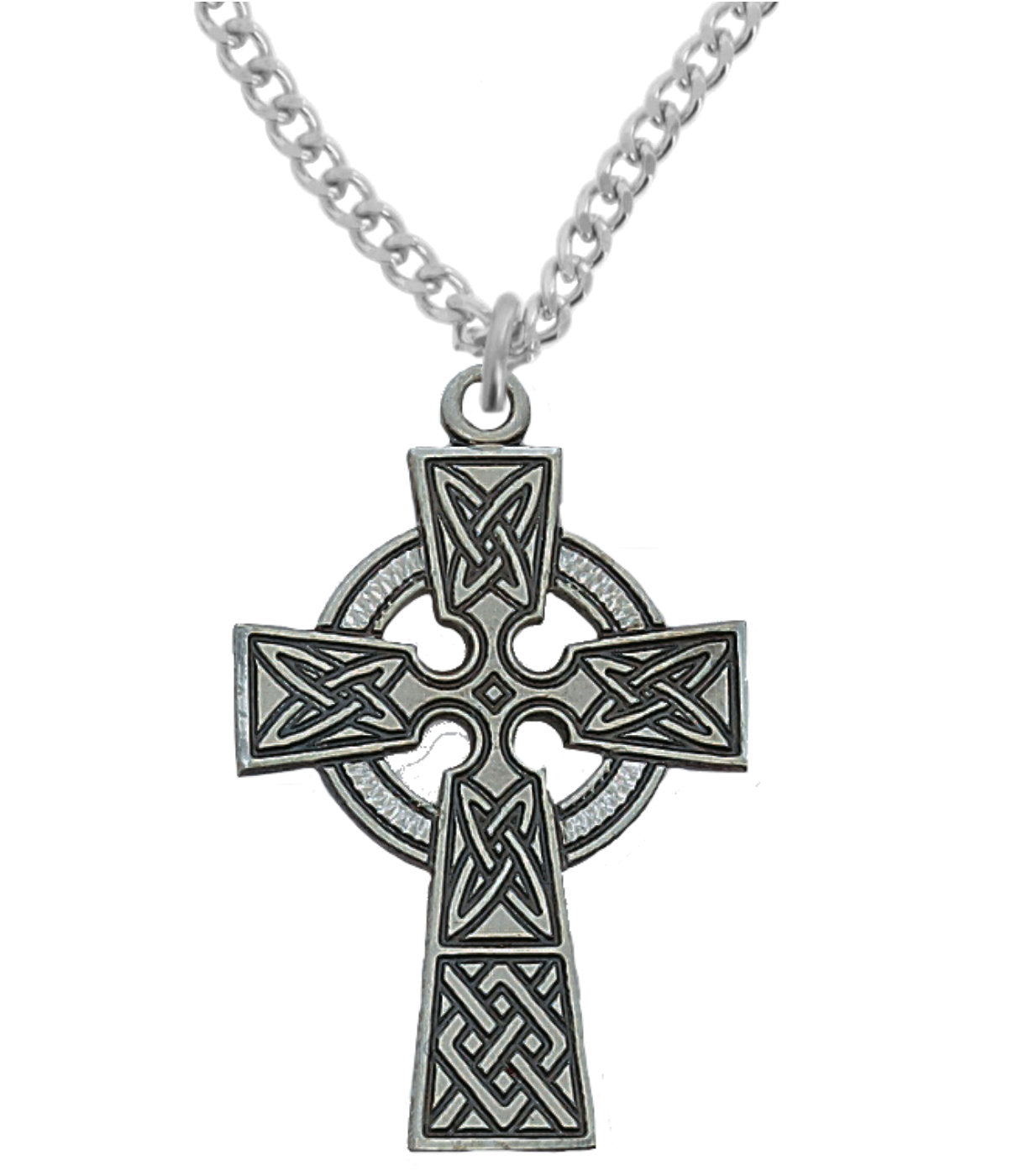 Celtic Cross Pendant Sterling or Pewter for Men