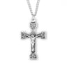 Extended Blade Leaf Crucifix Necklace for Men