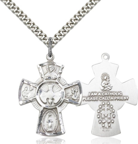 Five-Way Medal with Large Center Dove for Women