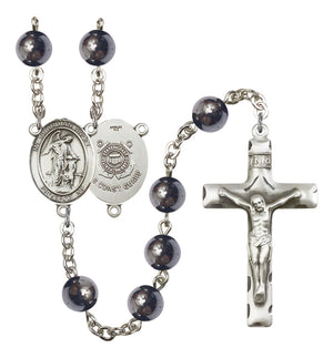 Guardian Angel Coast Guard Silver Plated Rosary for Men