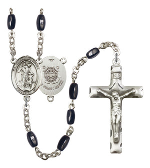 Guardian Angel Coast Guard Silver Plated Rosary for Men