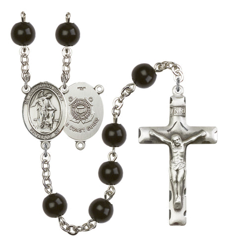 Guardian Angel Coast Guard Silver Plated Rosary for Men