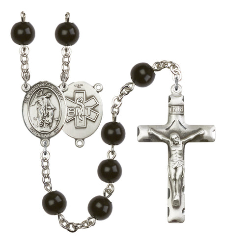 Guardian Angel EMT Silver Plated Rosary for Men