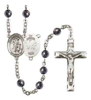 Guardian Angel National Guard Silver Plated Rosary for Men
