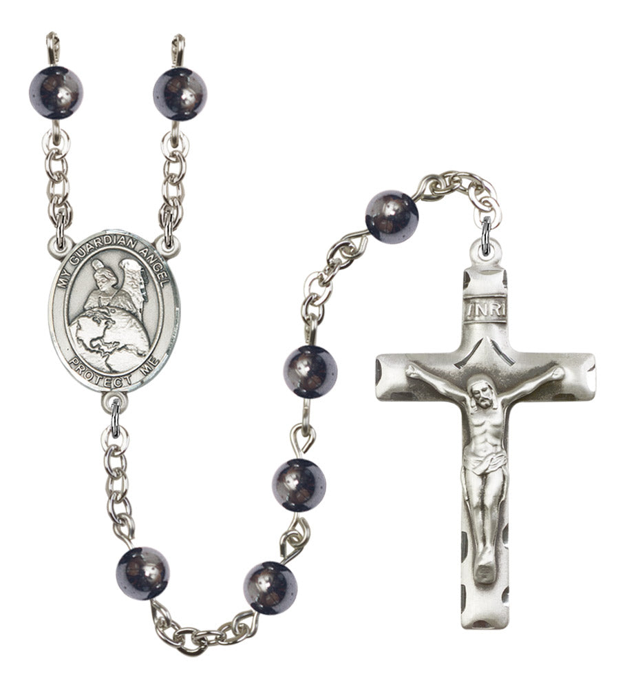 Guardian Angel Protector Silver Plated Rosary for Men