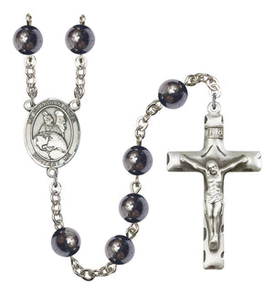 Guardian Angel Protector Silver Plated Rosary for Men