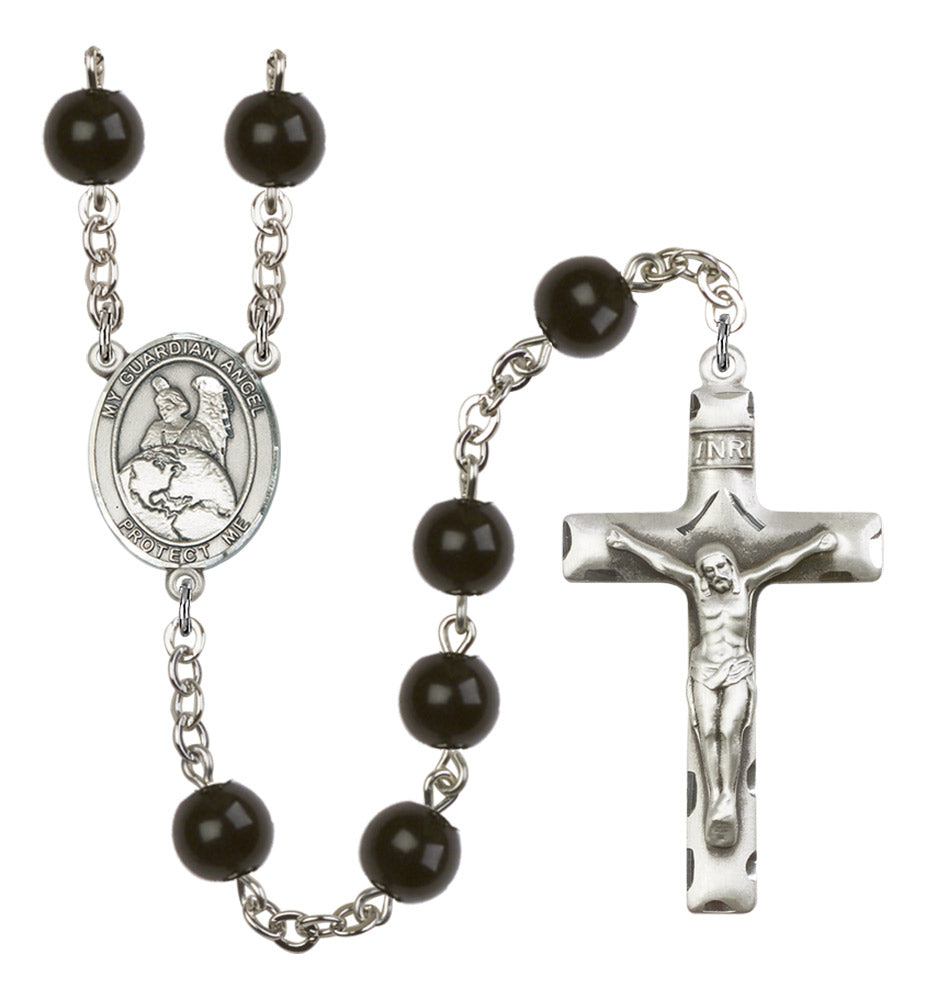 Guardian Angel Protector Silver Plated Rosary for Men