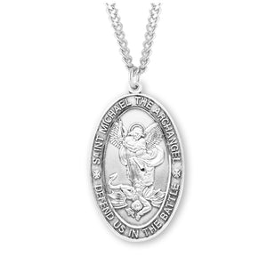 Saint Michael Protect Us In Battle Large Medal for Men