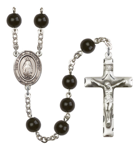 Our Lady of Good Help Silver Plated Rosary for Men