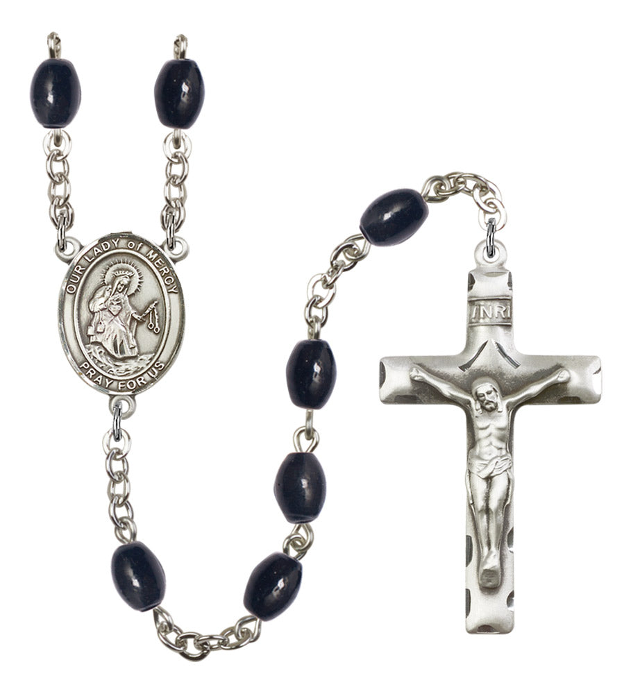 Our Lady of Mercy Silver Plated Rosary for Men