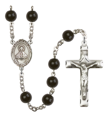Our Lady of San Juan Silver Plated Rosary for Men