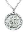 Round St. Michael Medal in Sterling or Pewter for Men