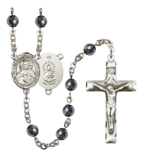 Scapular Silver Plated Rosary for Men