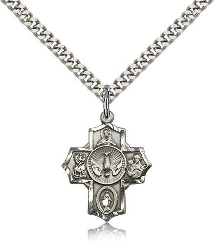 Men's Smaller 5-Way Pendant with Dove Center