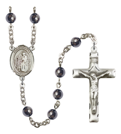 St. Aaron Silver Plated Rosary for Men