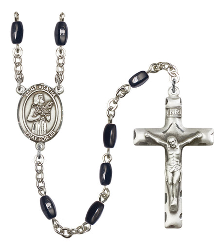 St. Agatha Silver Plated Rosary for Men