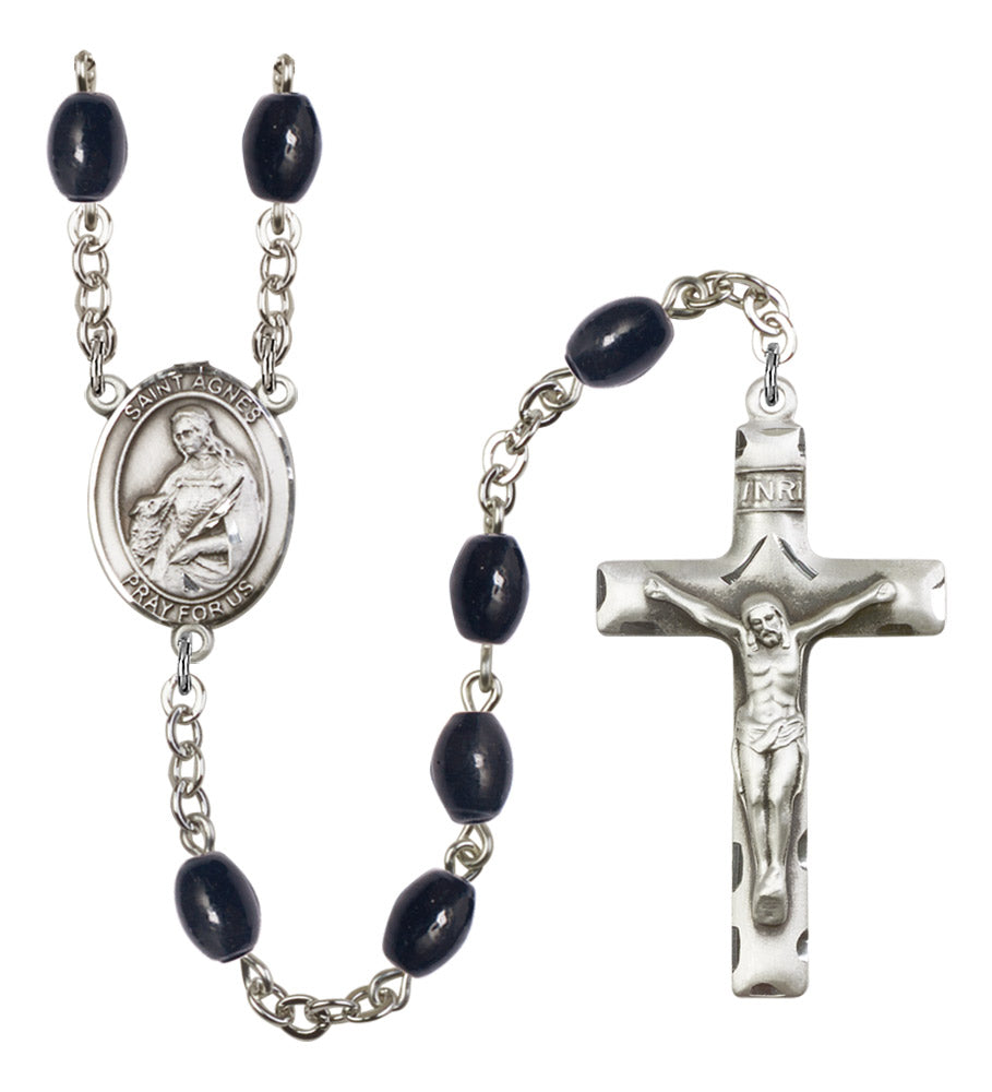 St. Agnes of Rome Silver Plated Rosary for Men