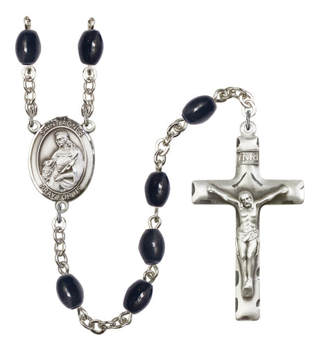 St. Agnes of Rome Silver Plated Rosary for Men
