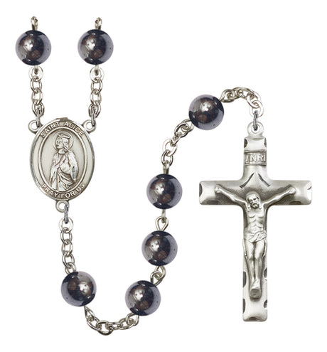 St. Alice Silver Plated Rosary for Men