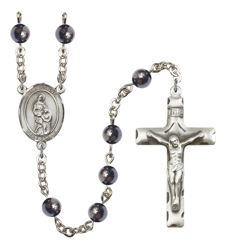 St. Anne Silver Plated Rosary for Men