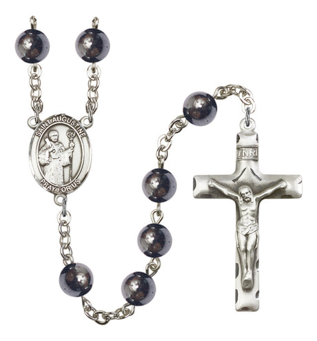 St. Augustine Silver Plated Rosary for Men