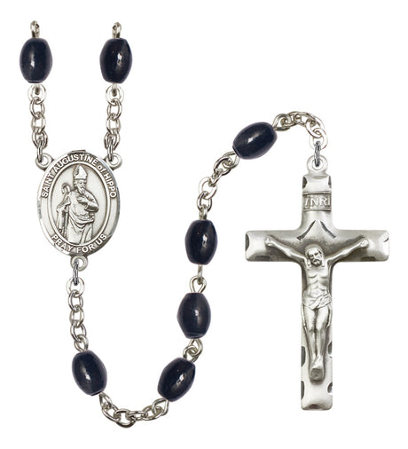 St. Augustine of Hippo Silver Plated Rosary for Men