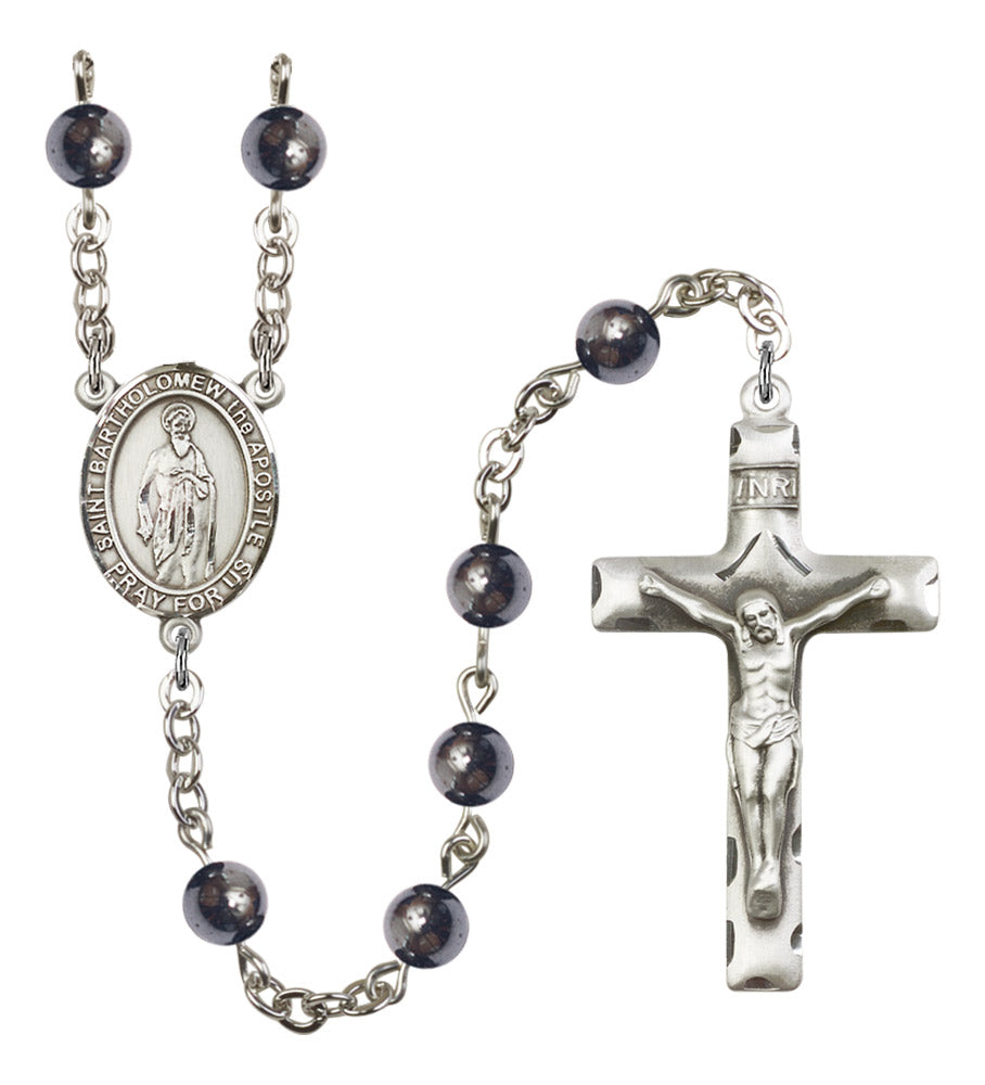 St. Bartholome with the Apostle Silver Plated Rosary for Men