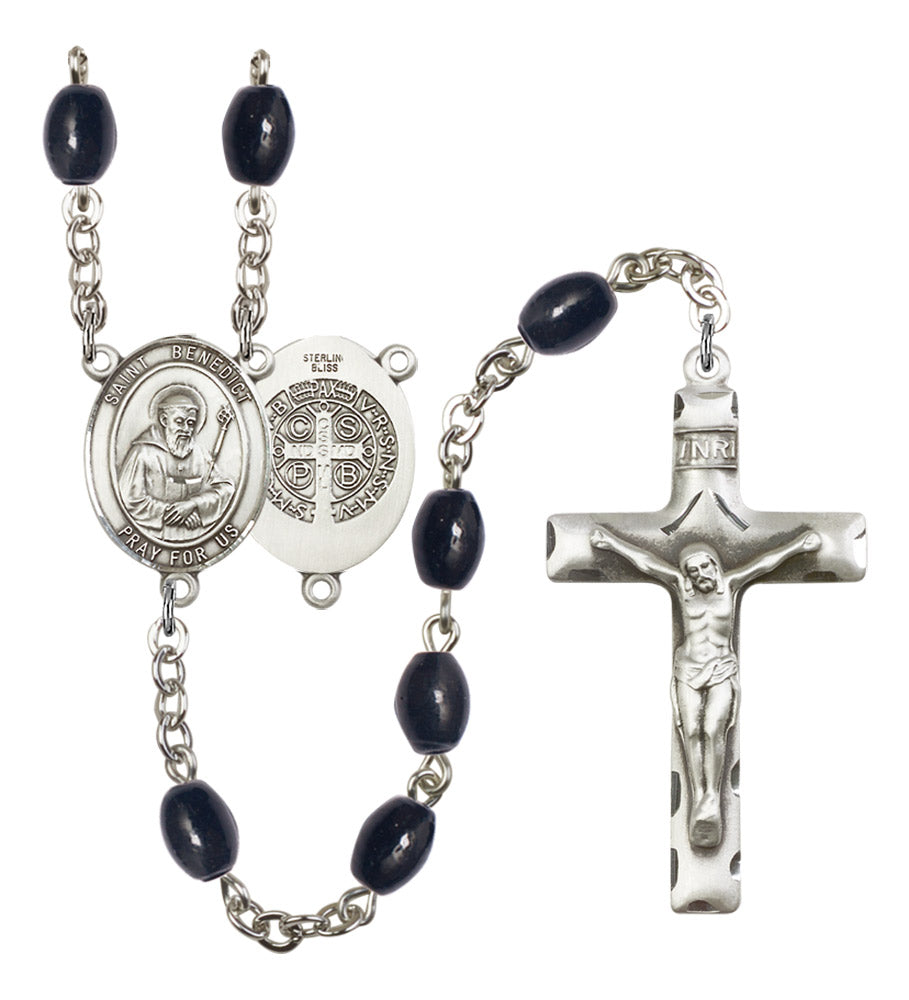 St. Benedict Silver Plated Rosary for Men