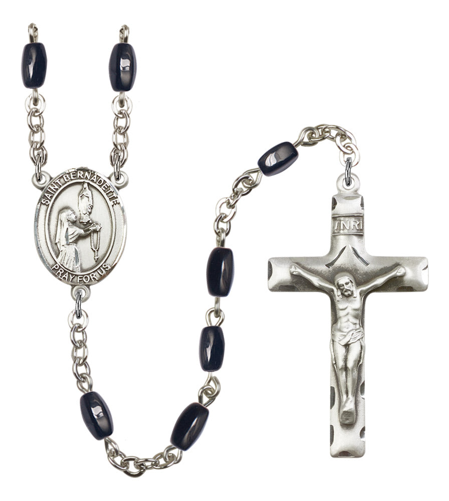 St. Bernadette Silver Plated Rosary for Men