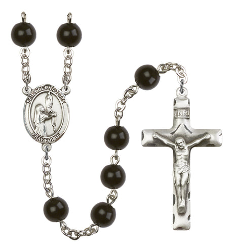 St. Bernadette Silver Plated Rosary for Men