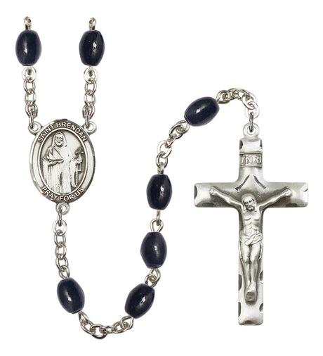 St. Brendan the Navigator Silver Plated Rosary for Men