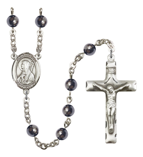 St. Brigid of Ireland Silver Plated Rosary for Men