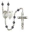 St. Christopher National Guard Silver Plated Rosary for Men