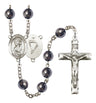 St. Christopher Paratrooper Silver Plated Rosary for Men