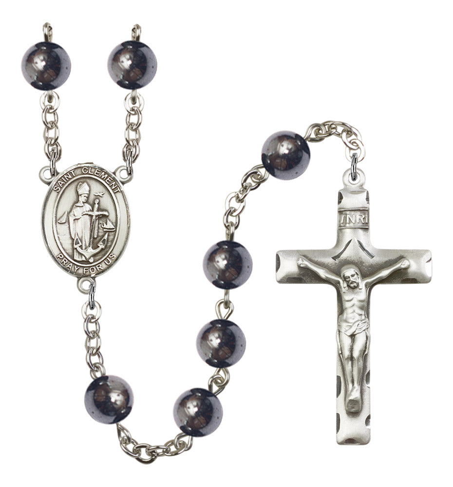 St. Clement Silver Plated Rosary for Men