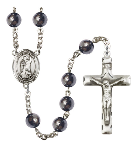 St. Drogo Silver Plated Rosary for Men