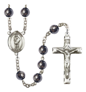 St. Florian Silver Plated Rosary for Men