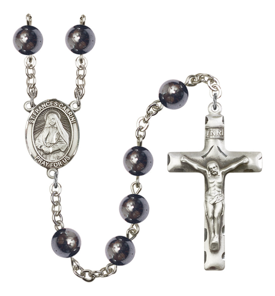 St. Frances Cabrini Silver Plated Rosary for Men